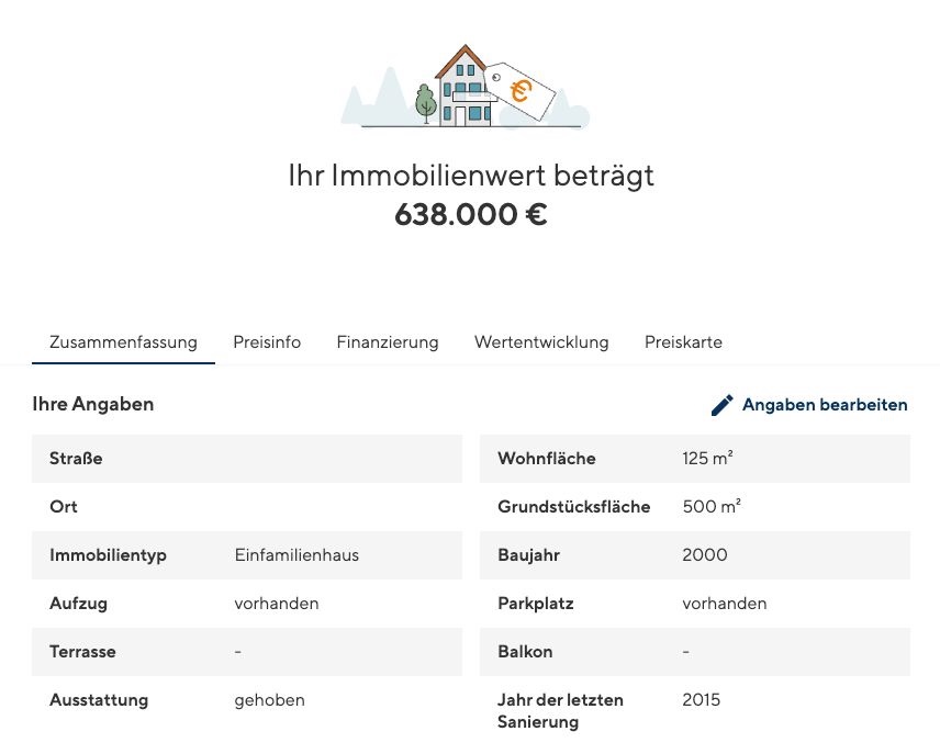 Vorschaubild zum Wertermittlungsrechner